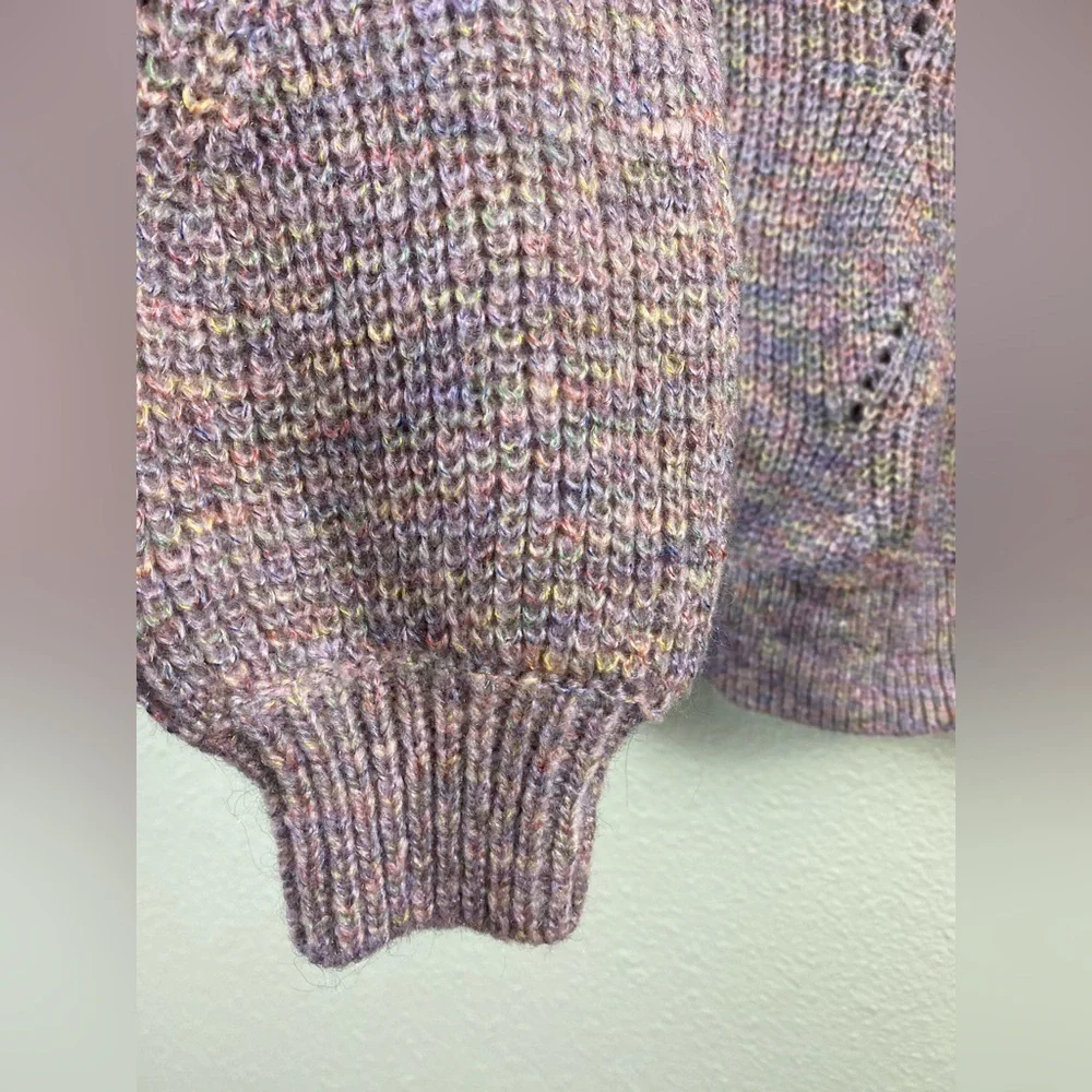 Tularosa Chunky Knit Purple sweater Women’s XS Balloon Sleeve Fall‎ Winter Boho